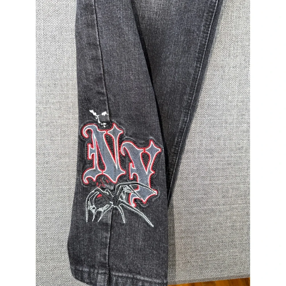 Supply & Demand Cayman Slim Fit Jeans Black Graphic Patch 36W XL SUM17440